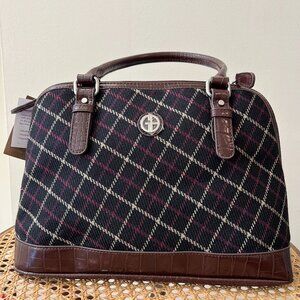 Giani Bernini Black Plaid Purse with adjustable, detachable strap